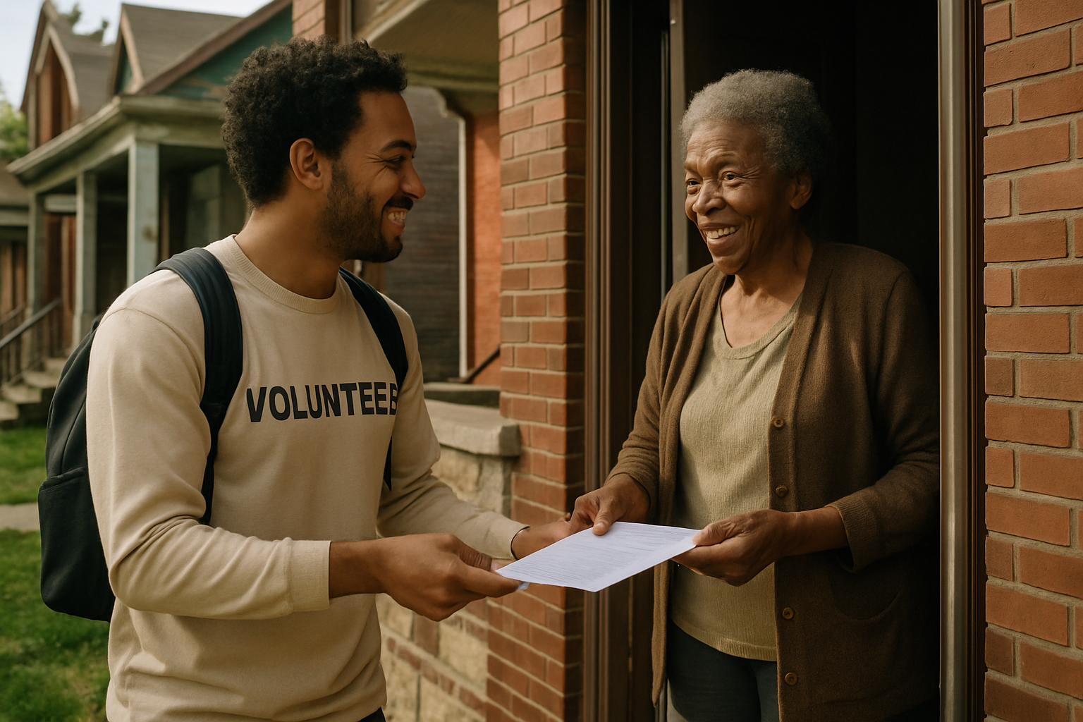 Vehicle donation moment in Detroit